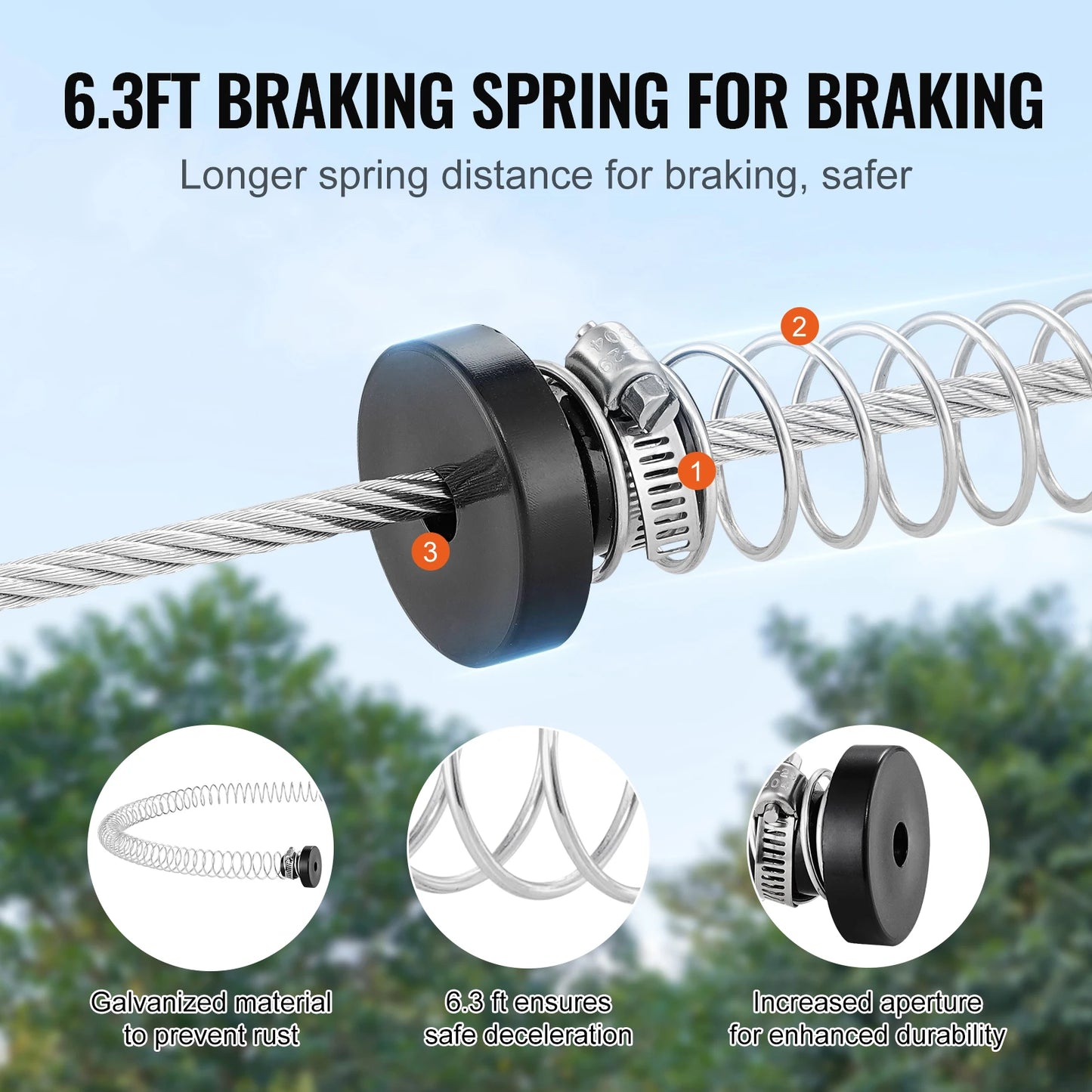 SucceBuy Zipline Kit Backyard Outdoor With Stainless Steel Safety Harness