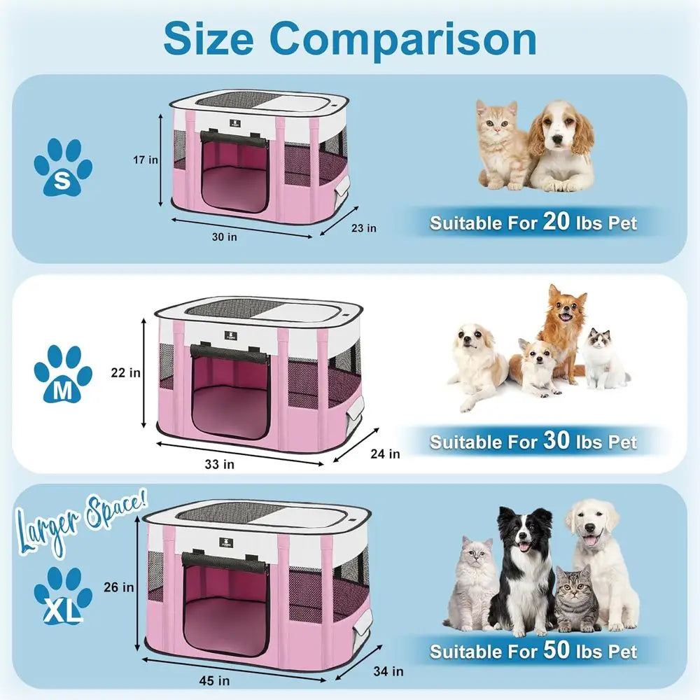 Portable Pet Play Pen Tent Cage For Indoor Outdoor Use
