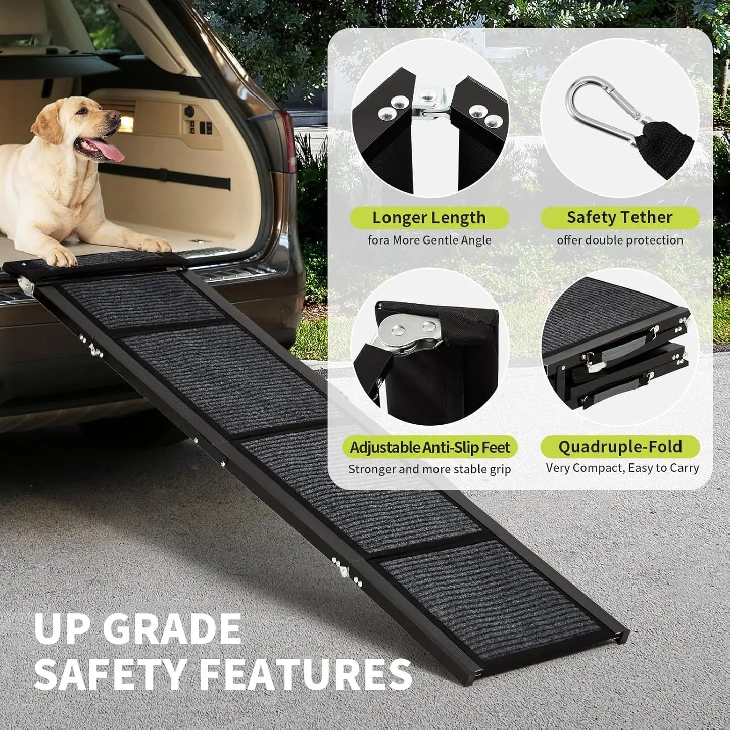 HiMISS Upgraded Folding Dog Ramp for Cars