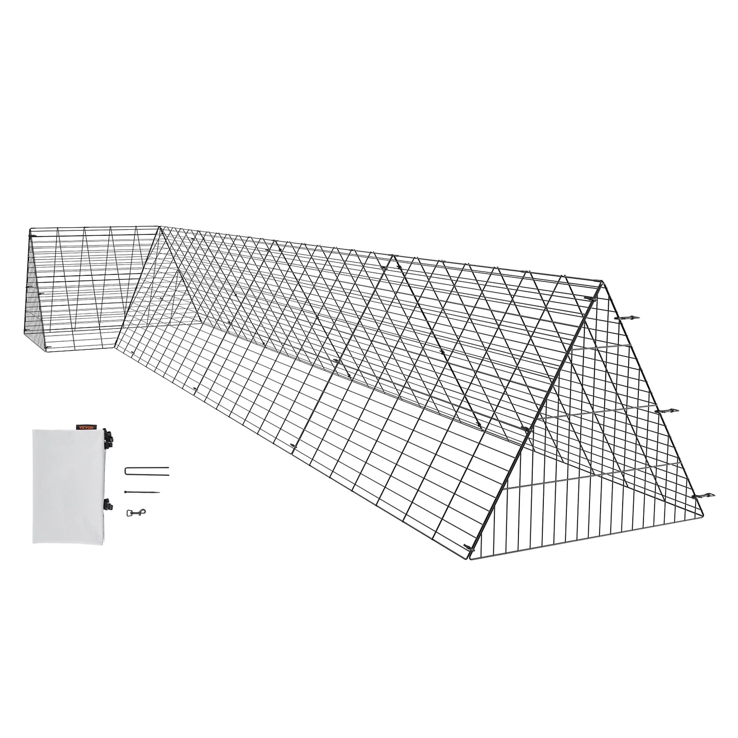 SucceBuy Chicken Tunnels For Yard With Corner Frame Portable