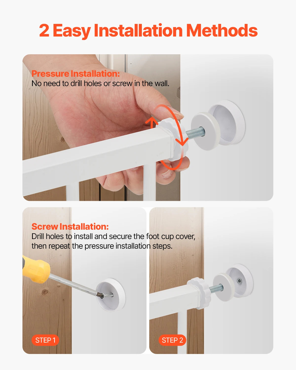 SucceBuy Baby Gate With Pressure Mount Walk Through