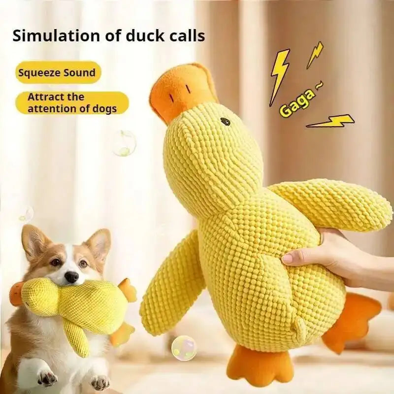 Squeaky Plush Duck Dog Toy Bite Resistant Chew Toy For Puppies
