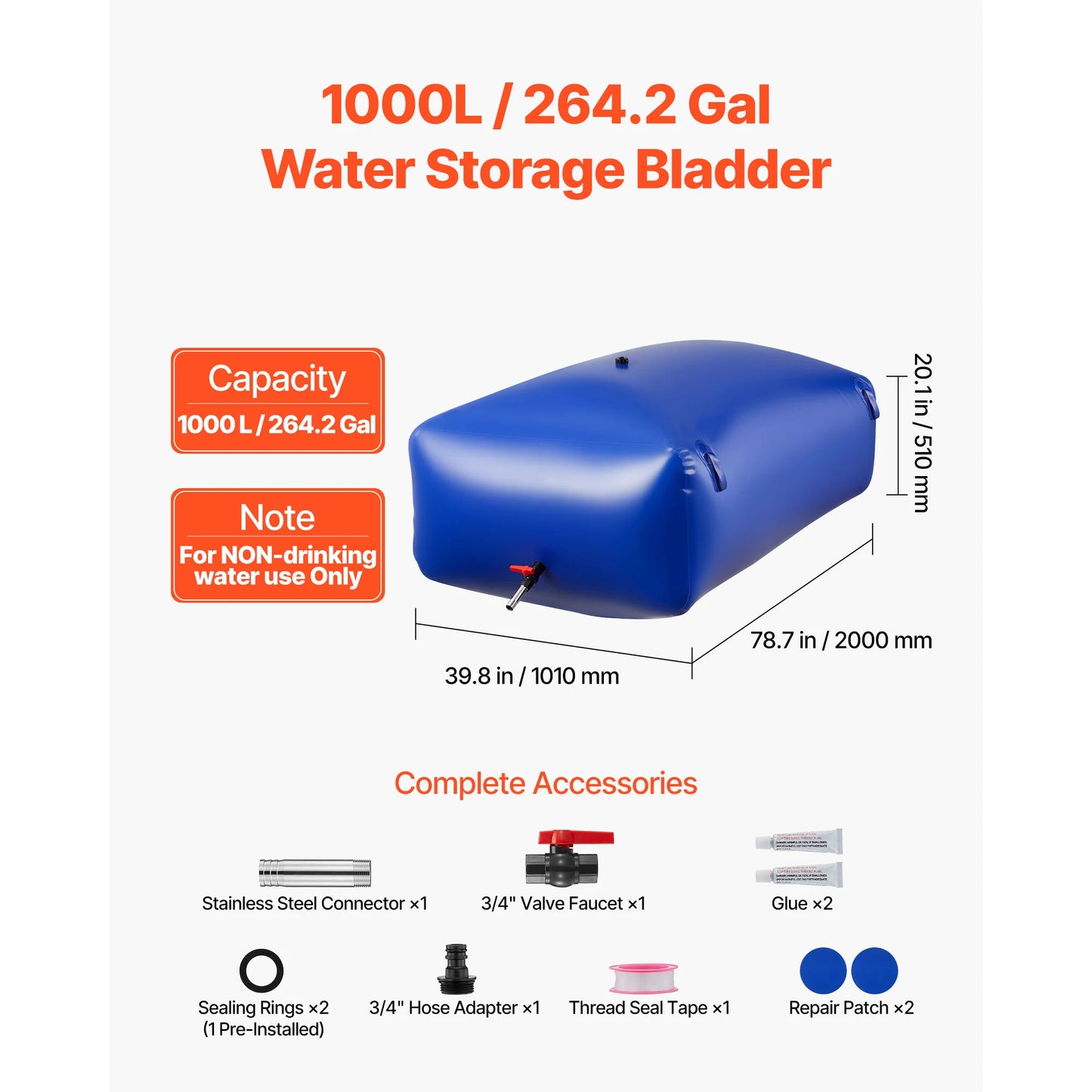 SucceBuy Water Storage Bladder TPU Water Bag For Camping