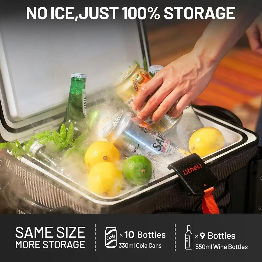 FrozenPack Wild 12V Car Refrigerator amp Portable Electric Cooler, 20L 21QT with 2 U20 Batteries, Backpack Design, 468 Travel F