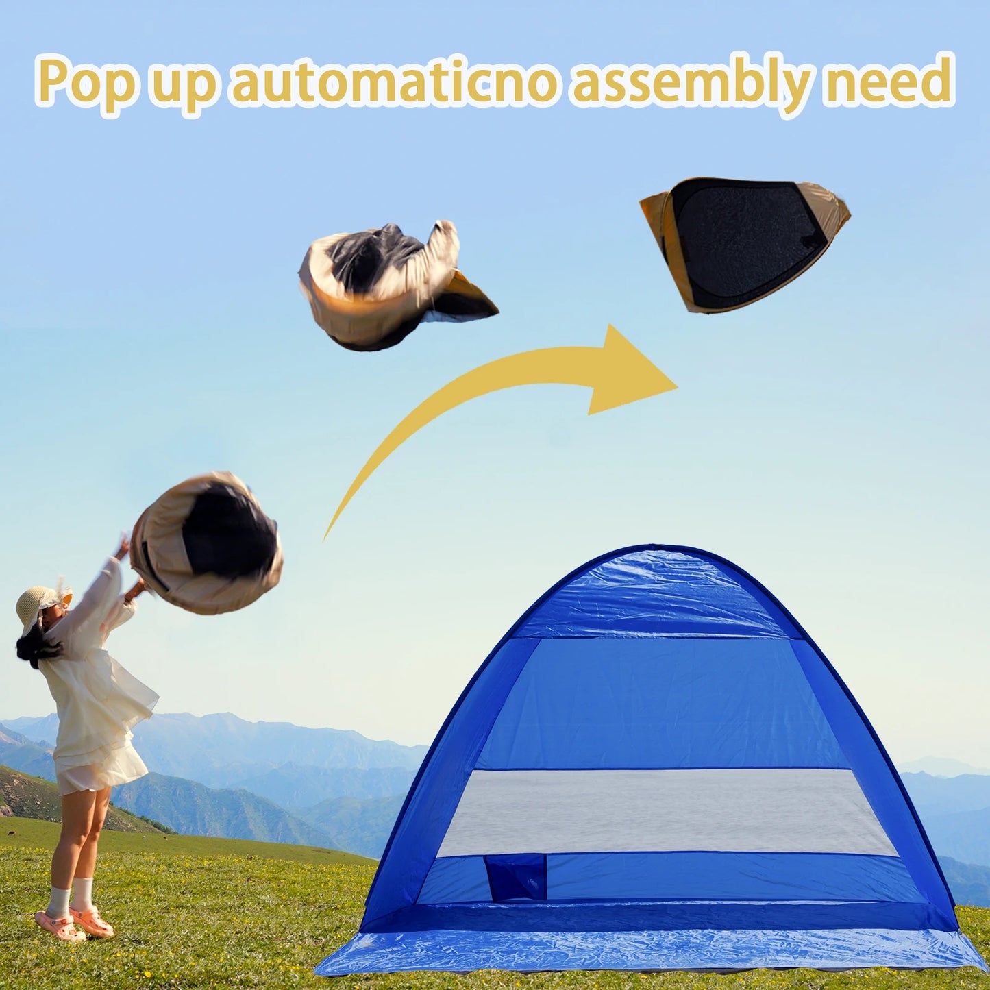Pakicetus Pop Up Beach Tent For Two With Carrying Bag