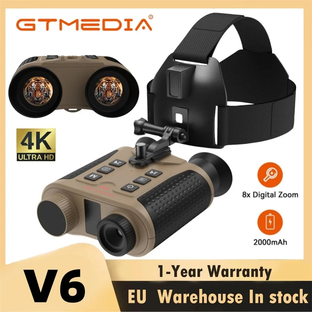 GTMEDIA V6 4K Digital Zoom Night Vision Binoculars Laser Rangefinder