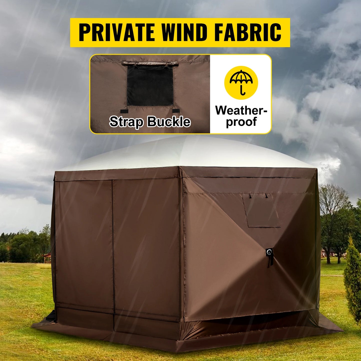 SucceBuy Pop Up Camping Gazebo Shelter Six Sided Canopy
