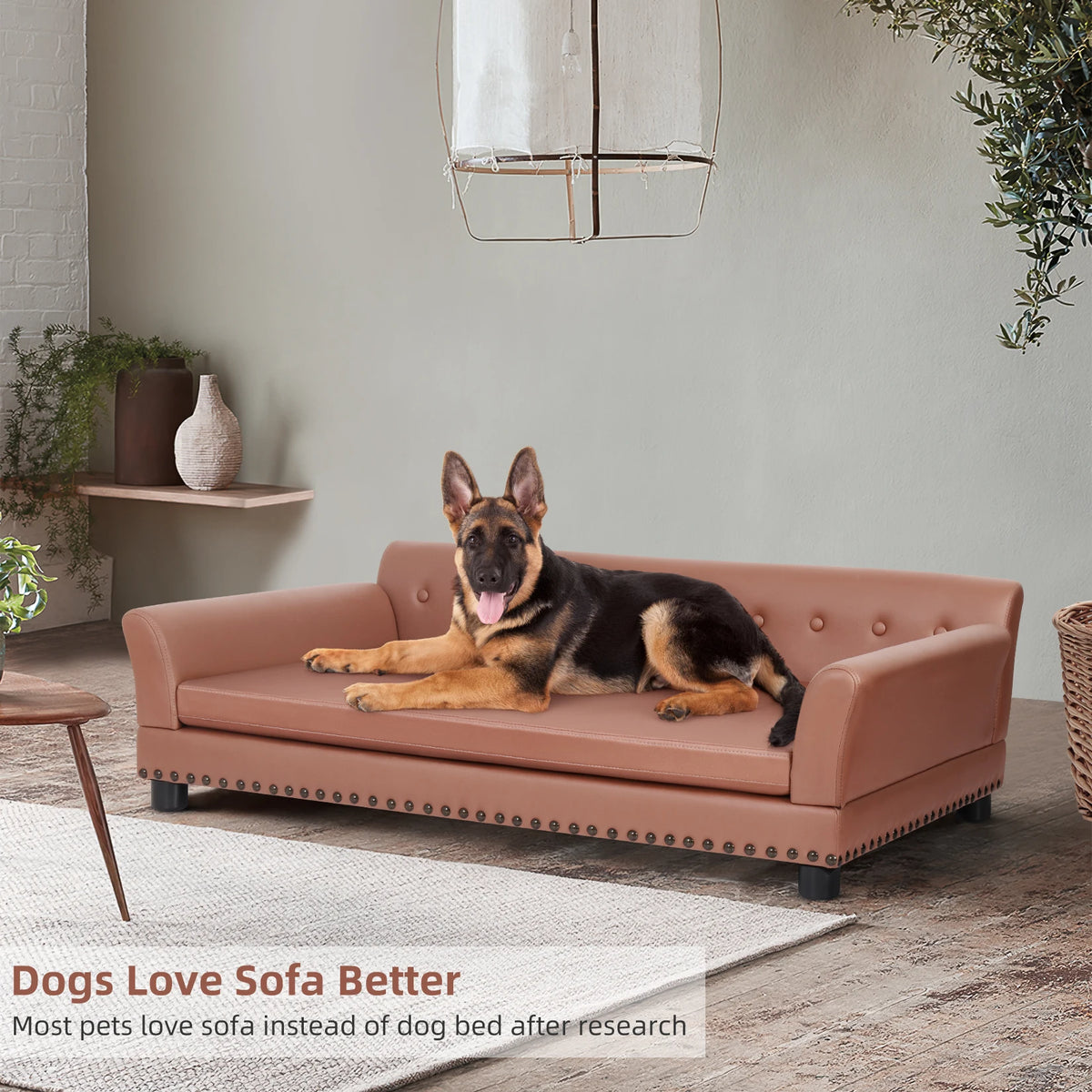 BingoPaw Waterproof Faux Fur Sofa Dog Bed With Removable Cushion