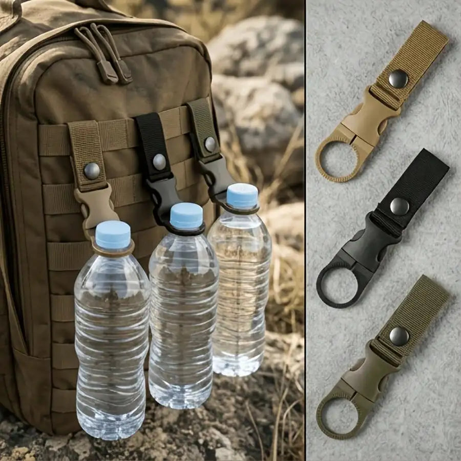 Multi Function Nylon Carabiner Water Bottle Clips For Outdoor Backpacks
