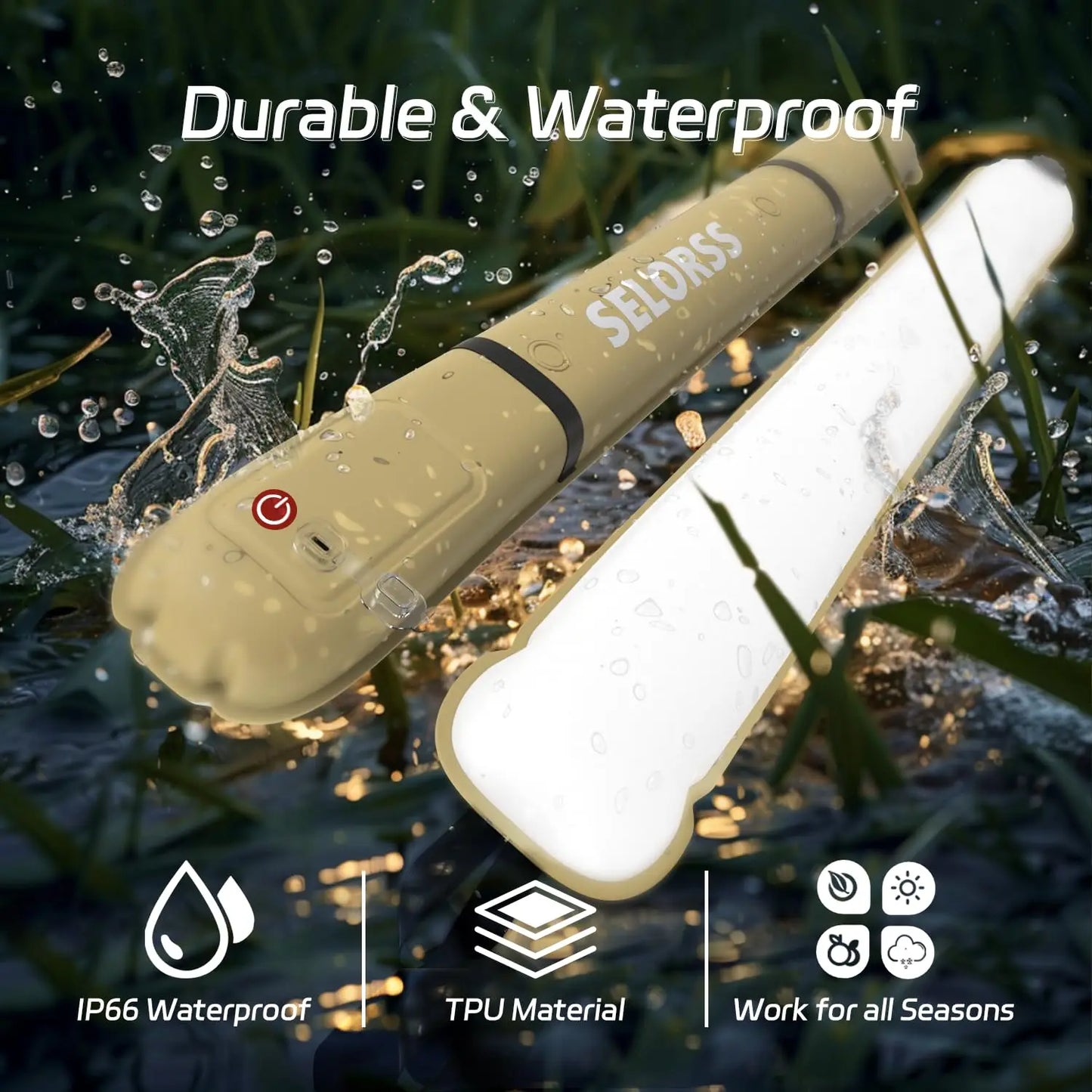 Selorss 2000mAh Portable Camping Light Waterproof Tent Lamp Spotlight