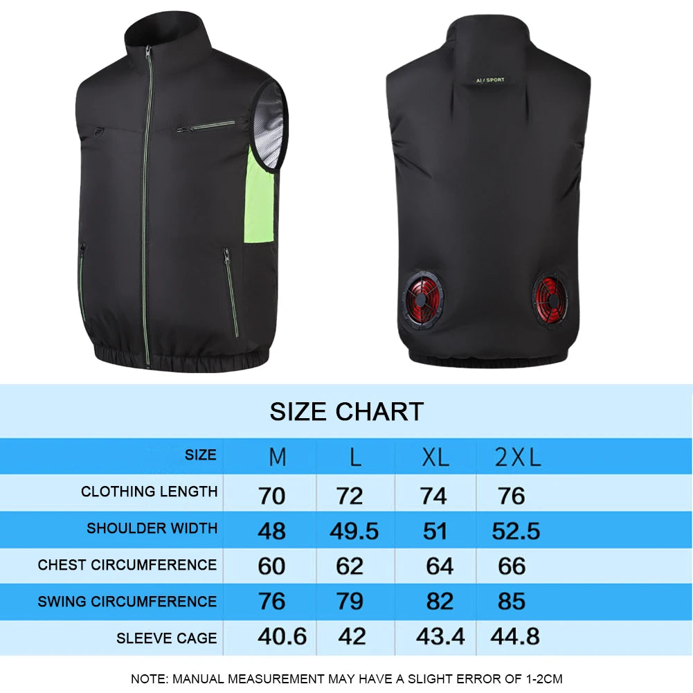 Wearable Cooling Vest With Air Conditioner Fan For Summer Outdoor