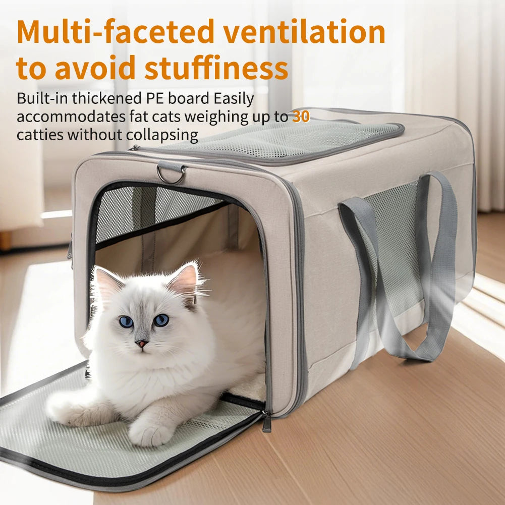 Cat Trolley Carrier For Two Cats With Wheels