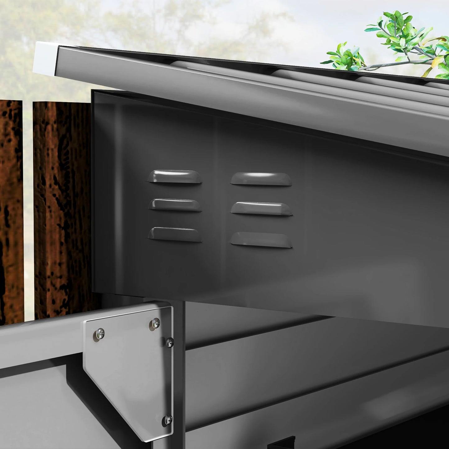 Outsunny Metal Outdoor Storage Shed With Lockable Doors
