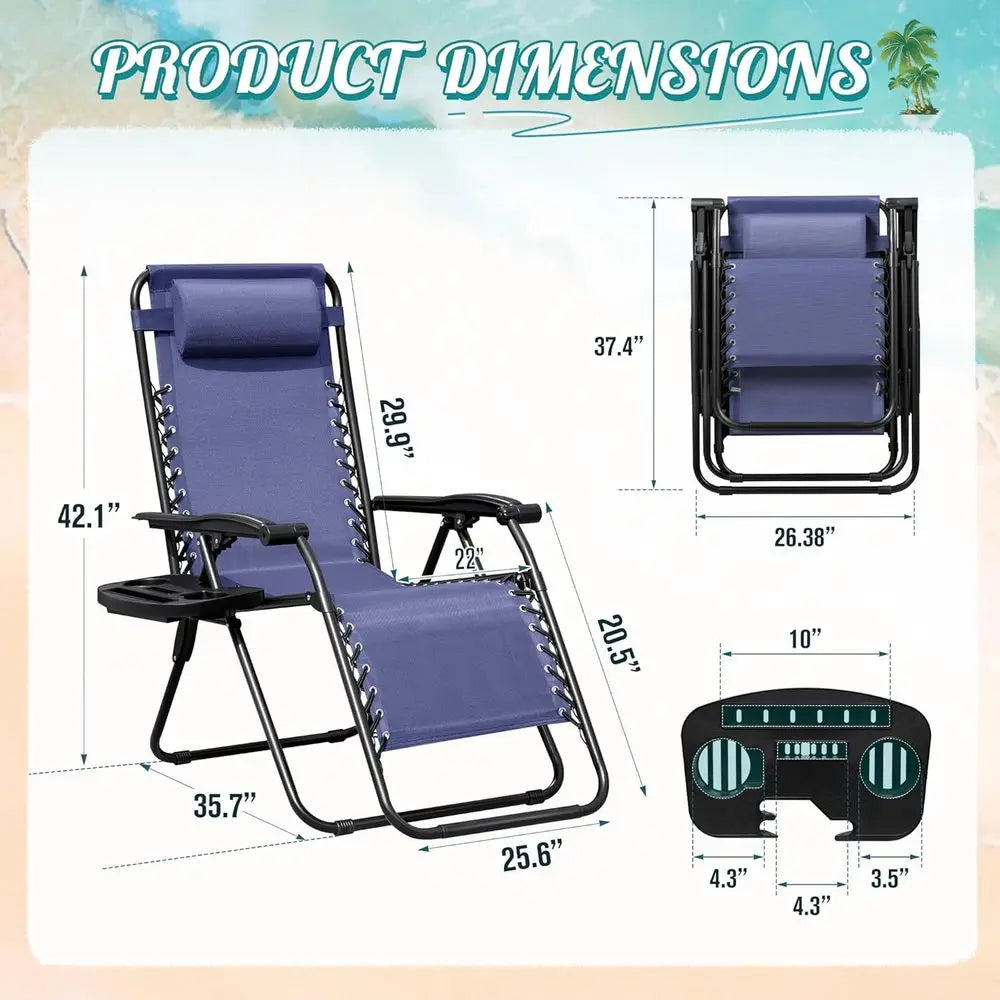 Zero Gravity Patio Chair With Cup Holder And Cushions