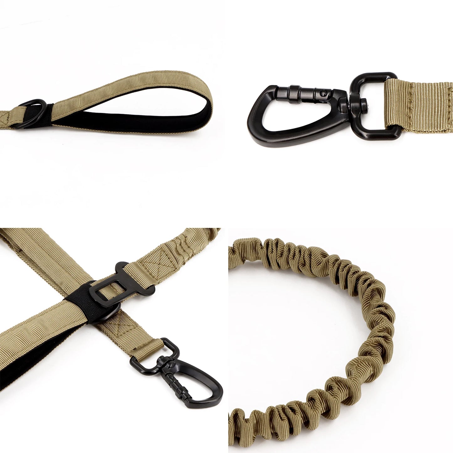 PETRAVELCN Military Dog Leash With Quick Release And Dual Handles
