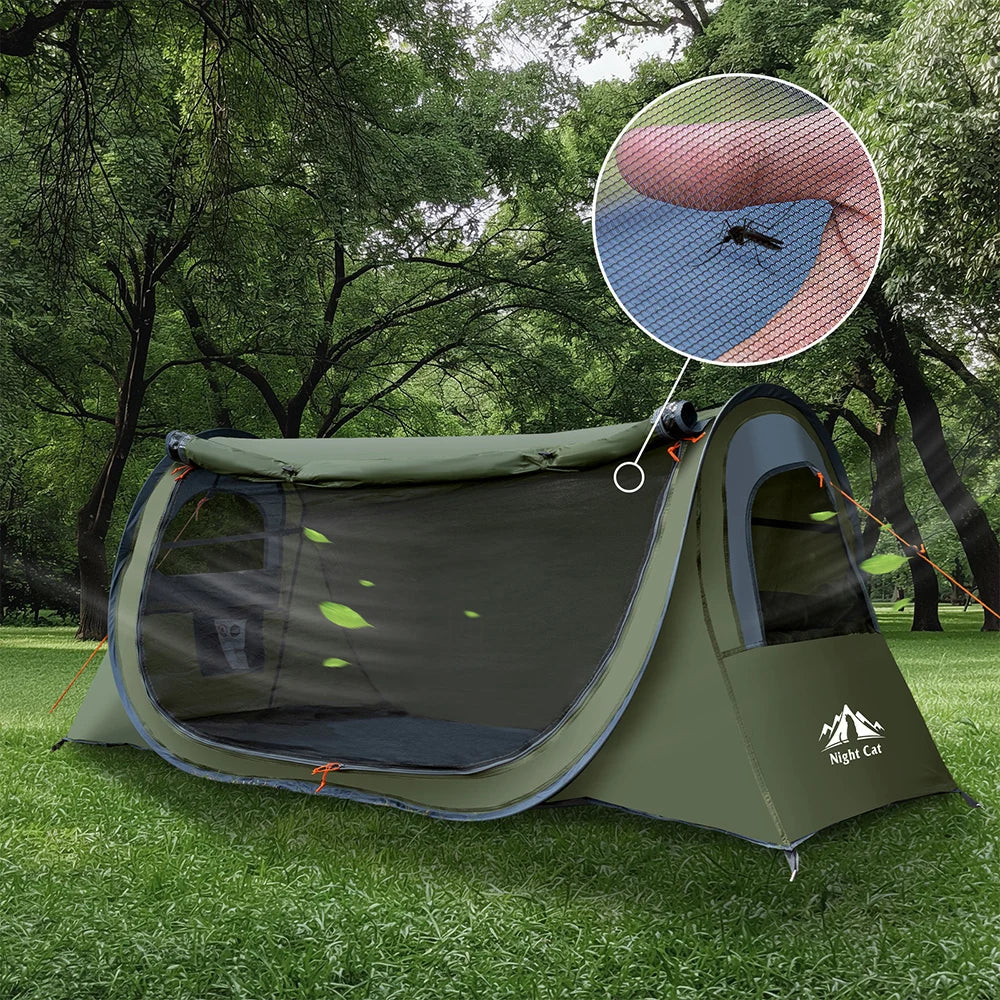 Night Cat Pop Up Camping Tent Waterproof Instant Easy Setup