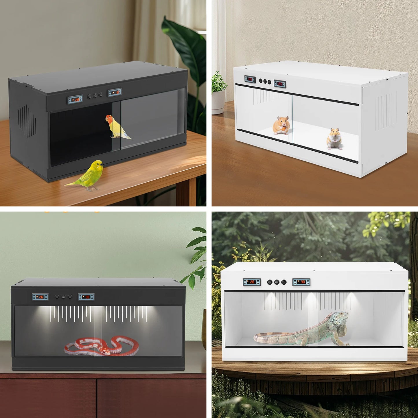 Bymaocar Reptile Lounge Habitat With Glass Sliding Door Thermostat