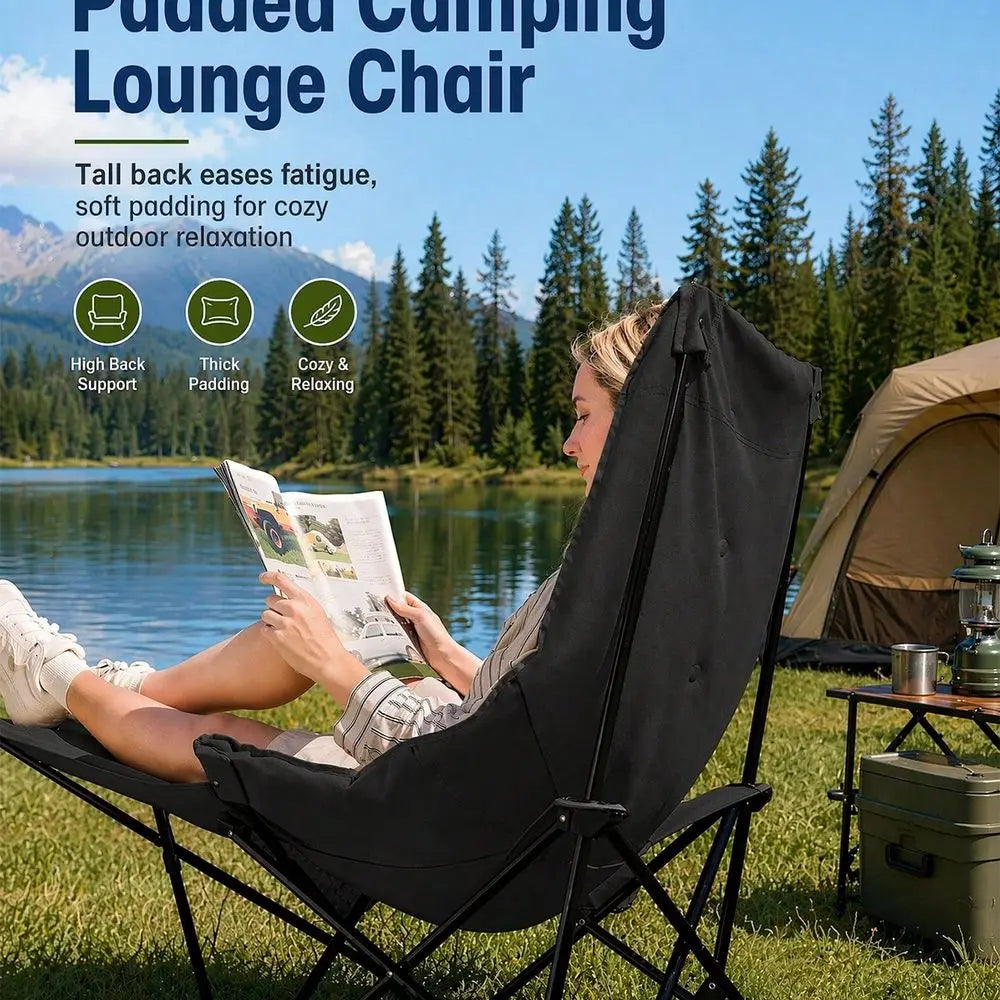 2-In-1 Reclining Camping Chair With Footrest For Adults