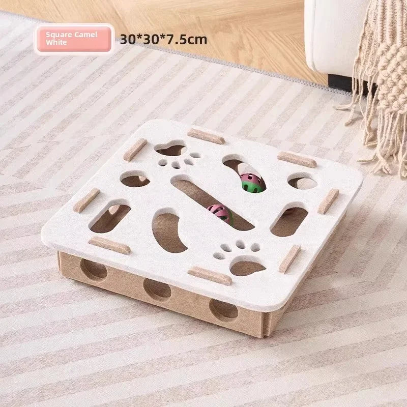 Cat Puzzle Toy Interactive Felt Box With Ball
