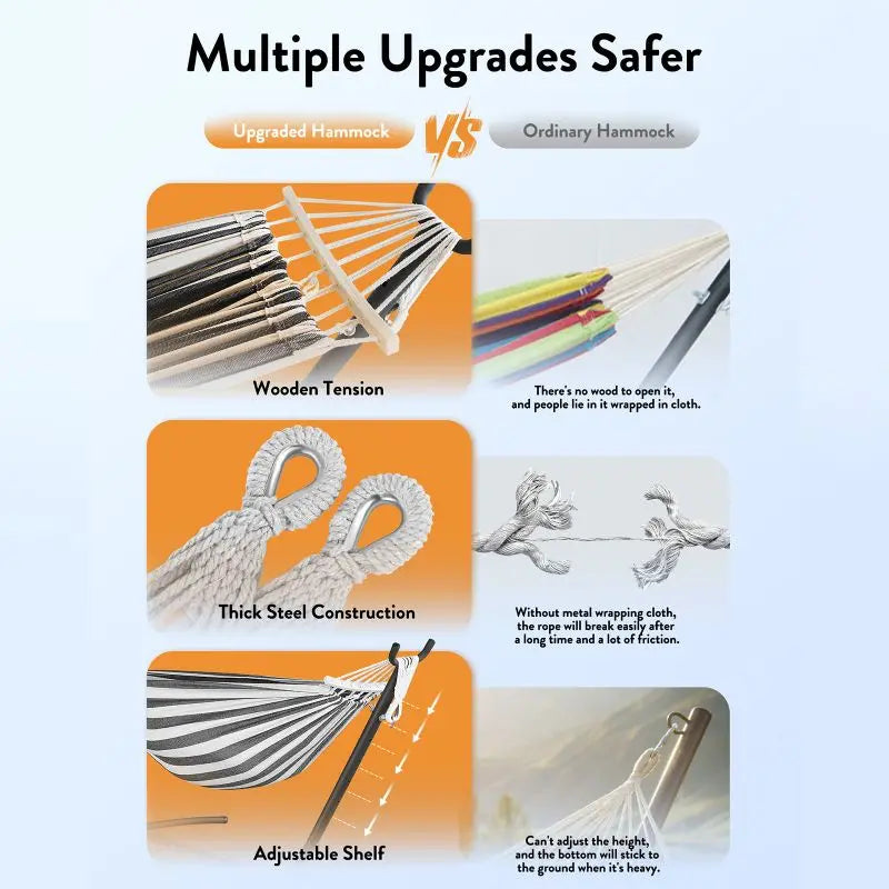 Gyroor Hammock With Adjustable Stand And Storage Bag