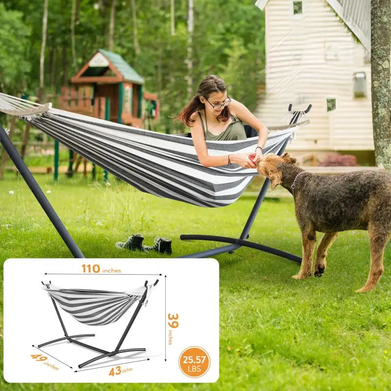 Gyroor Hammock With Adjustable Stand And Storage Bag