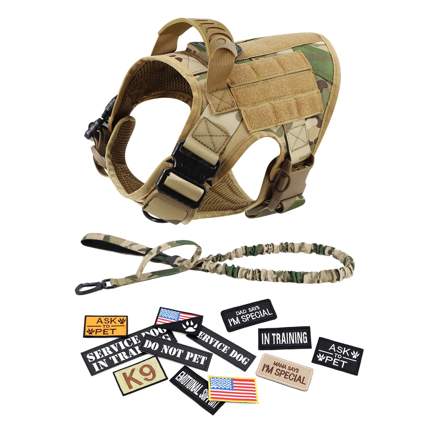 PETRAVELCN Military Style Dog Harness Vest For Malinois Training