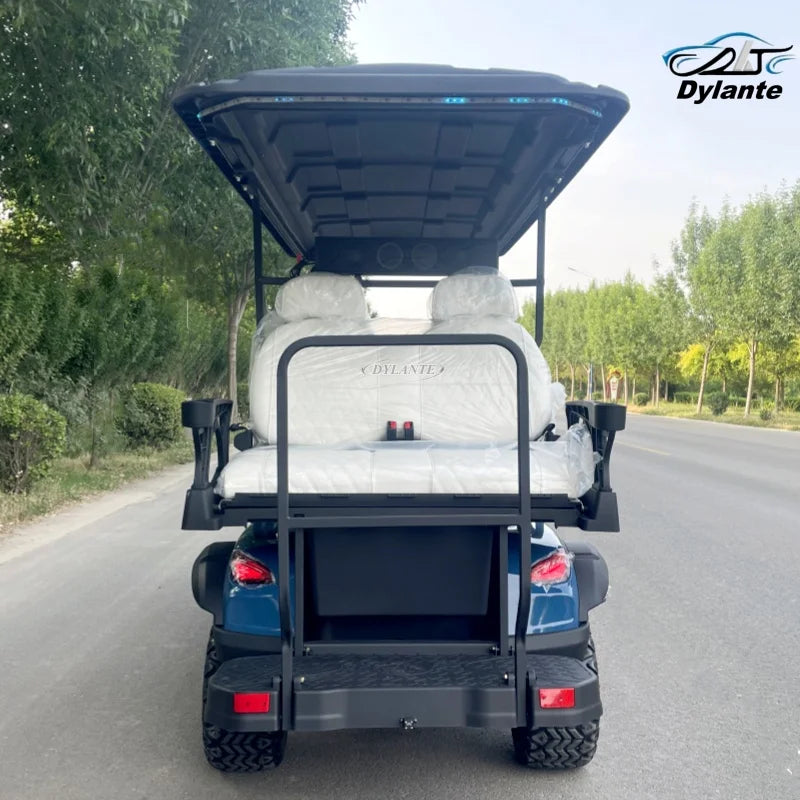 DOT Certified Golf Cart With Blackout Windshield Foldable 6 Seater Gas Or Electric Club Car With Speakers Color Customization