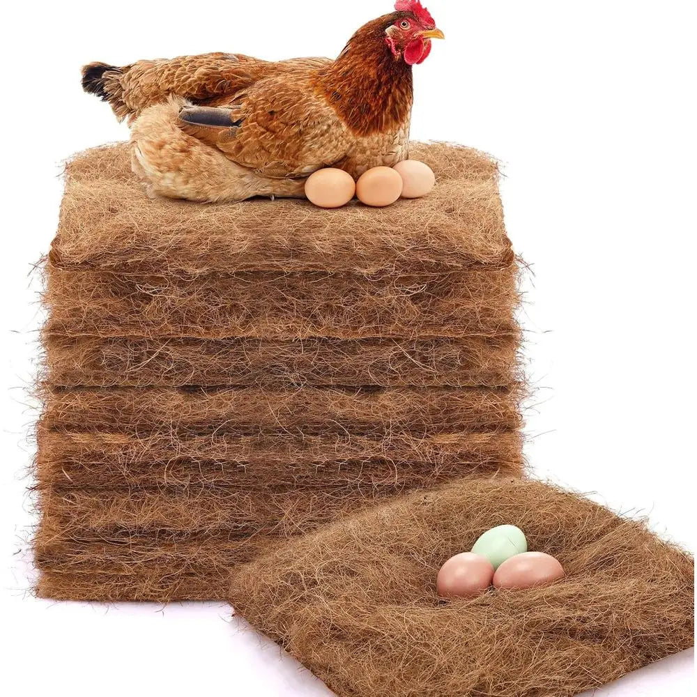 12-Pack Natural Coconut Fiber Nest Box Pads For Hens