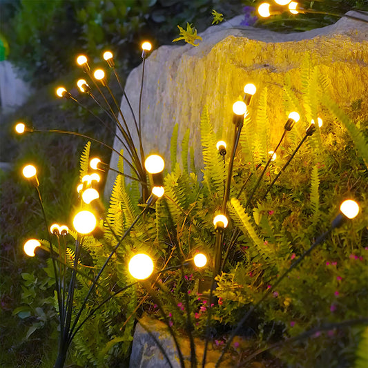 8-Head Solar Firefly Lights Outdoor Garden Pathway Waterproof