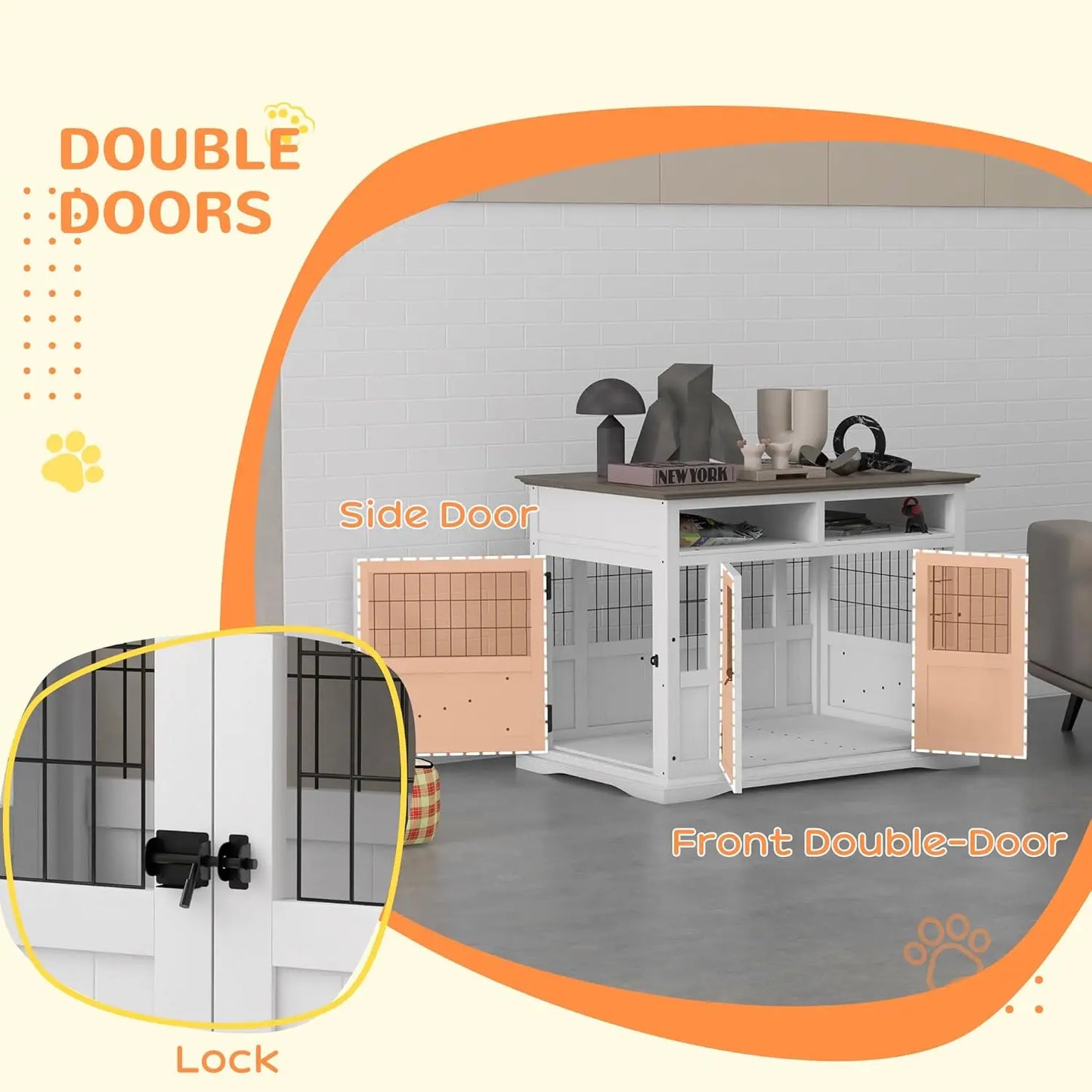 Aosom LLC Dog Crate Side Table With Storage