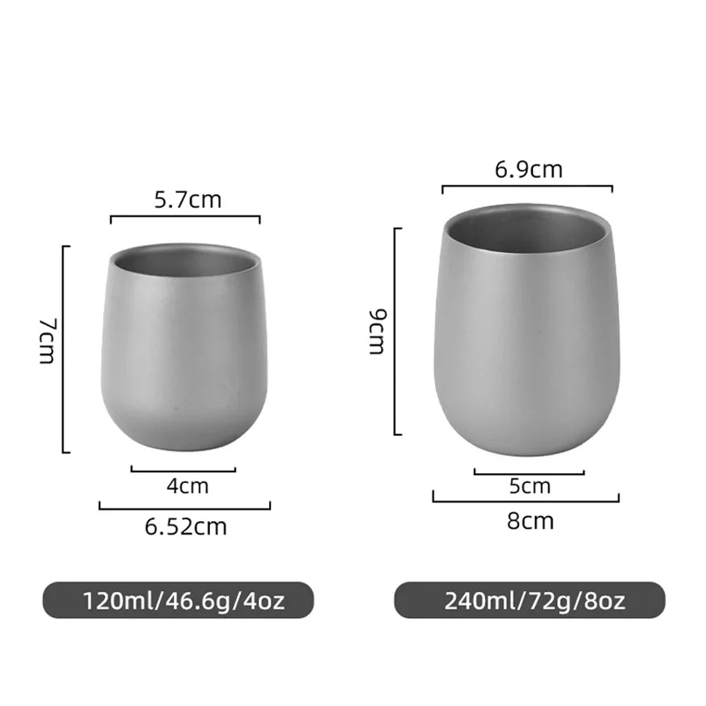 Titanium Insulated Double Wall Cup For Camping And Hiking Gear