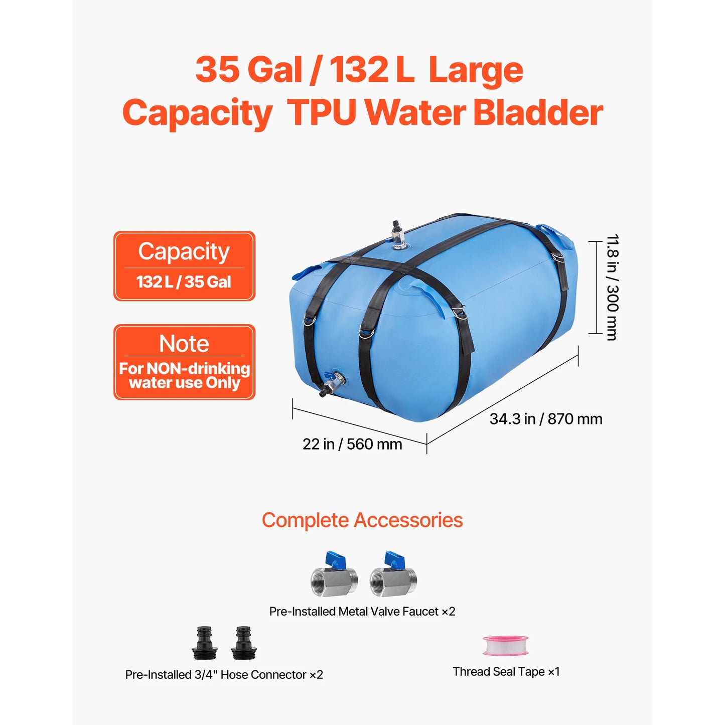 SucceBuy Water Storage Bladder TPU Water Bag For Camping