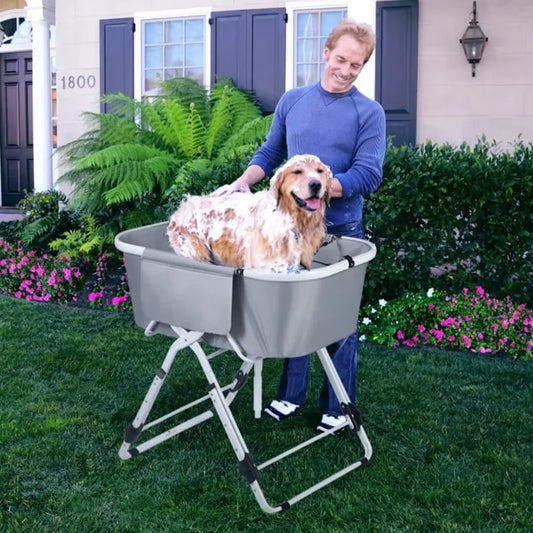 Foldable Elevated Dog Bath Station For Grooming Pets