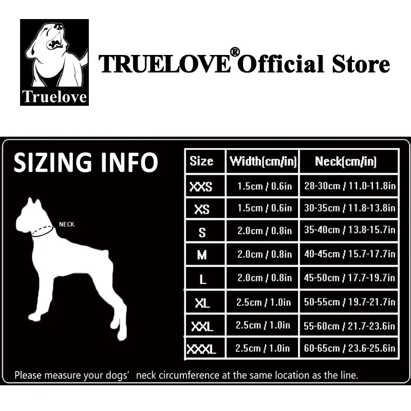 TrueLove Dog Collar Nylon Adjustable Padded Reflective Training TLC5011
