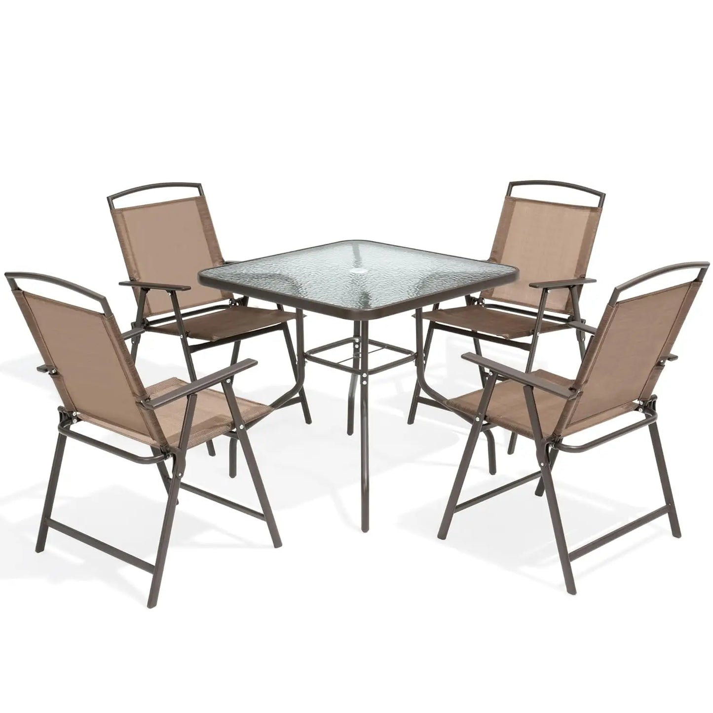 Outdoor 5 Piece Dining Set Rattan Patio Table And Chairs