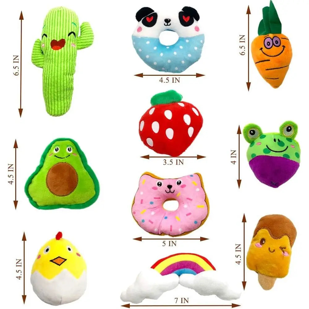 18 Pack Dog Squeaky Toys Cute Stuffed Pet Plush Puppy Chew or Small Medium Pets - Bulk