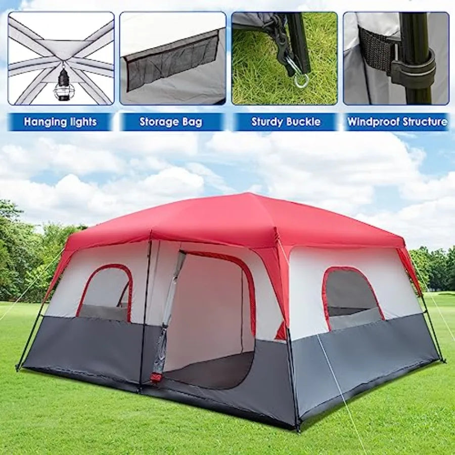 14 Person Canvas Family Tent For Car Camping Adventures