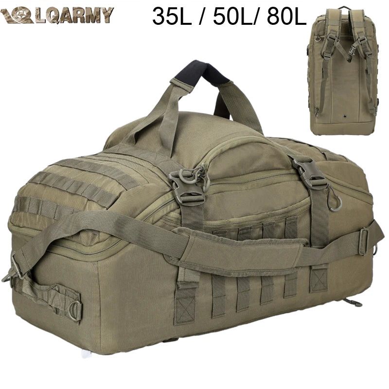 LQARMY Outdoor Molle Tactical Backpack Duffel Bag Travel