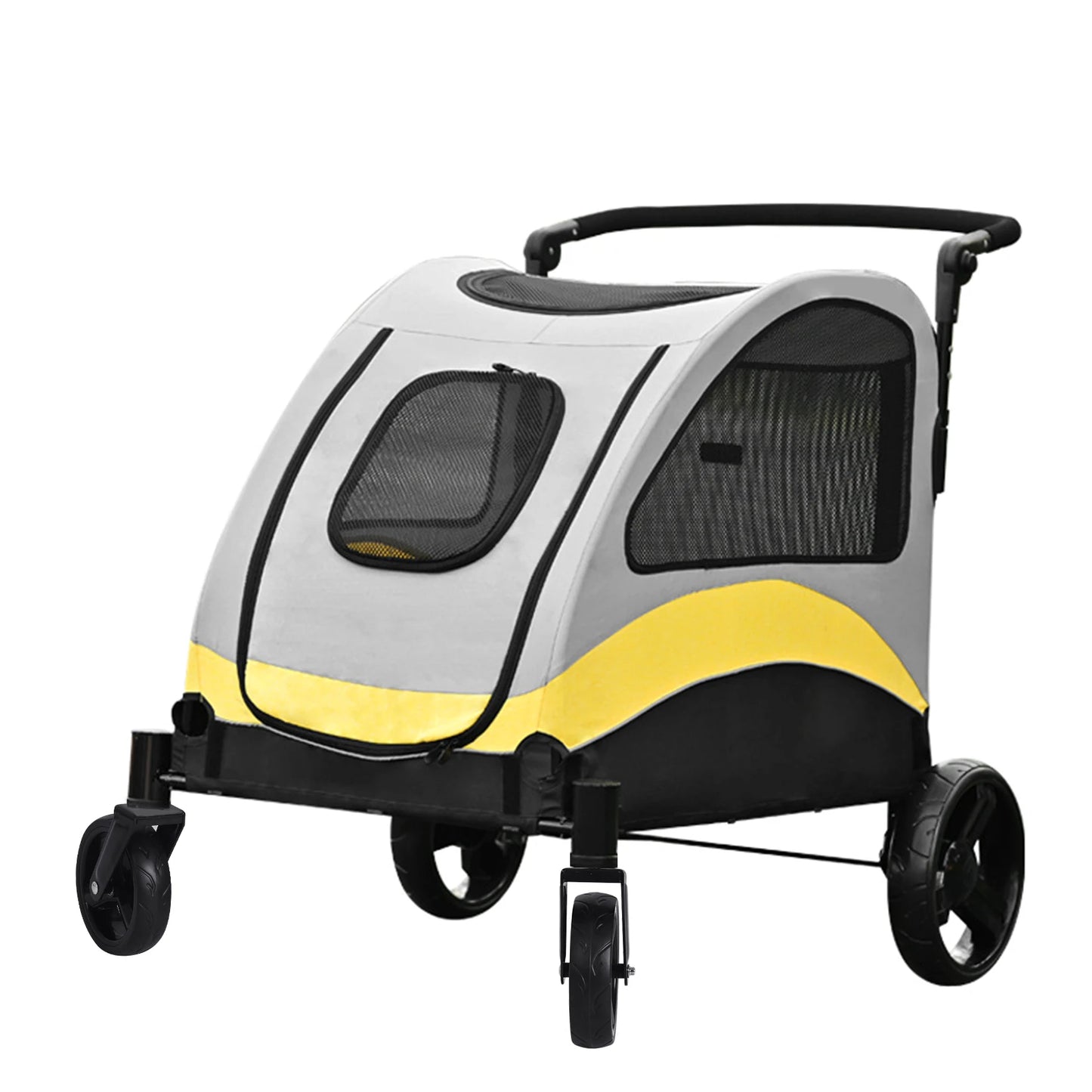 Foldable Portable Dog Stroller For Large Dogs With Breathable Carrier