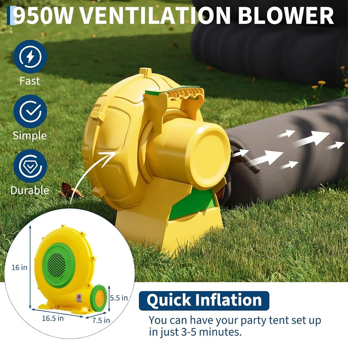 HiMISS Portable Inflatable Club Tent With 950W Blower