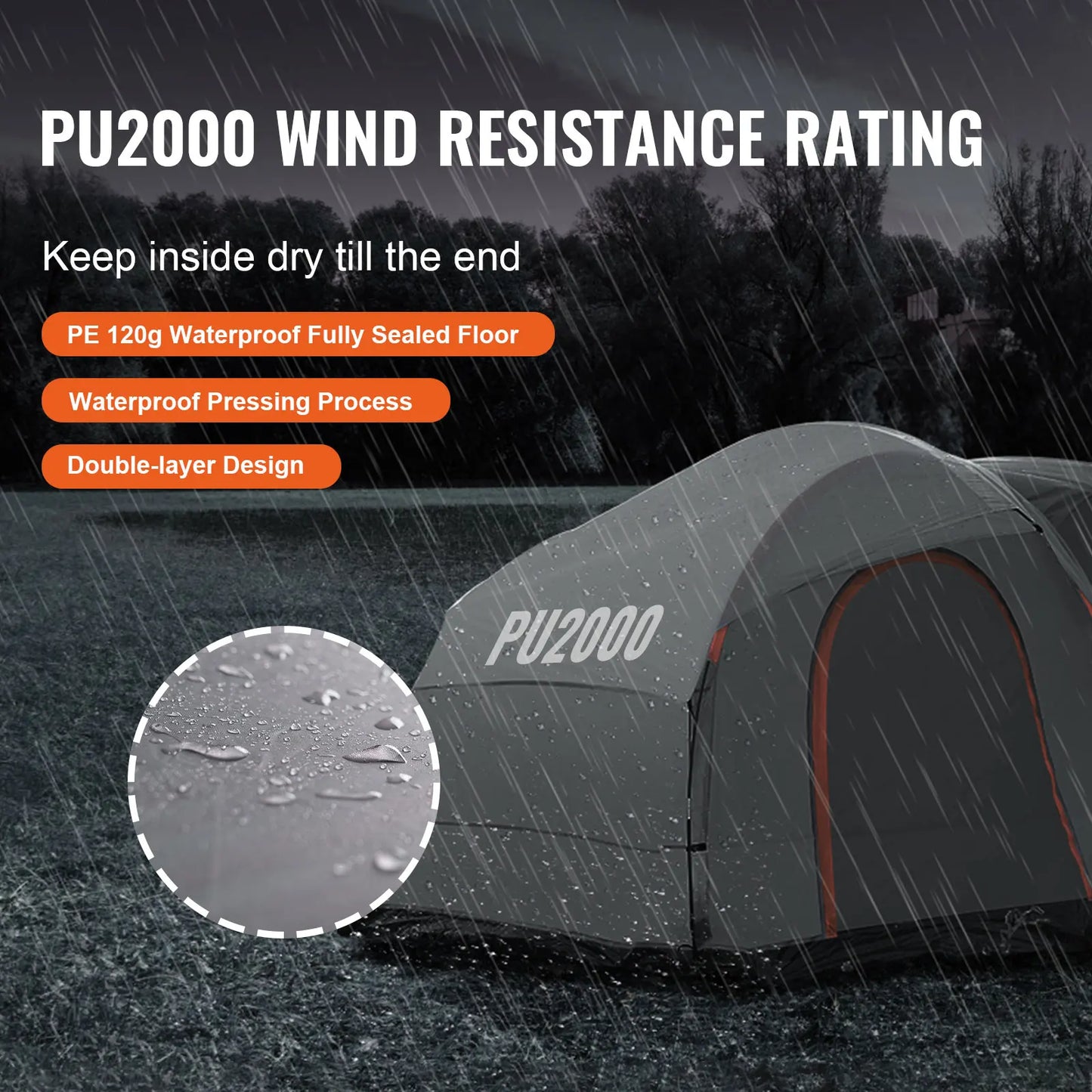 SucceBuy SUV Camping Tent With Rain Layer Carry Bag