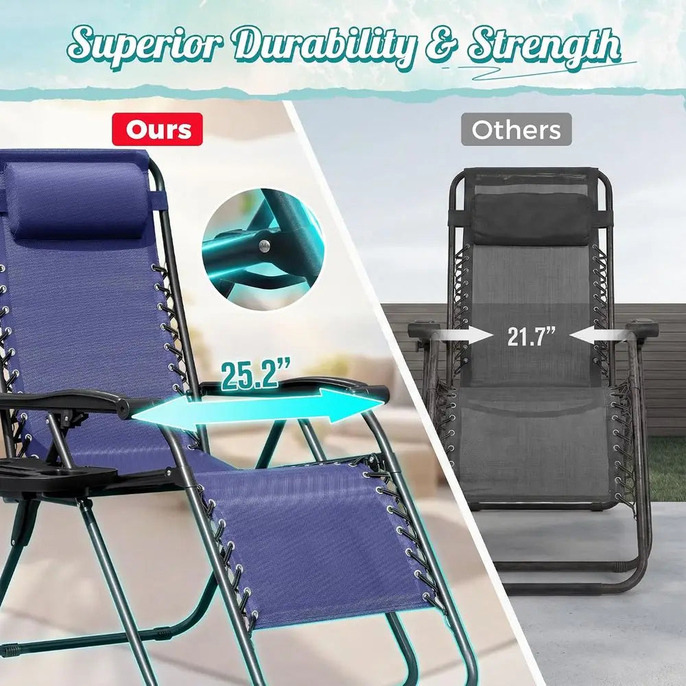 Zero Gravity Patio Chair With Cup Holder And Cushions