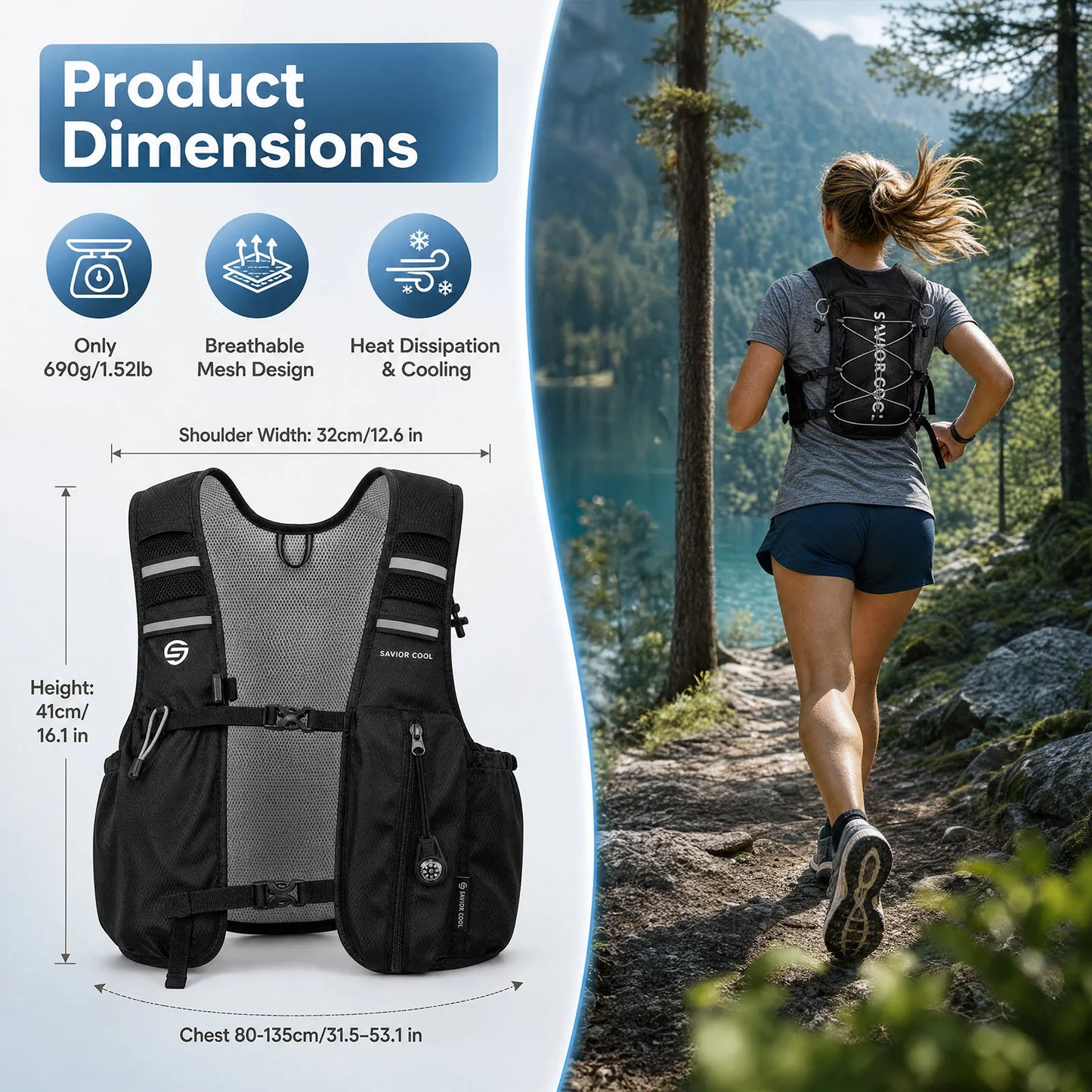 Snow Deer Outdoor Cooling Vest With Built-In Water Bladder