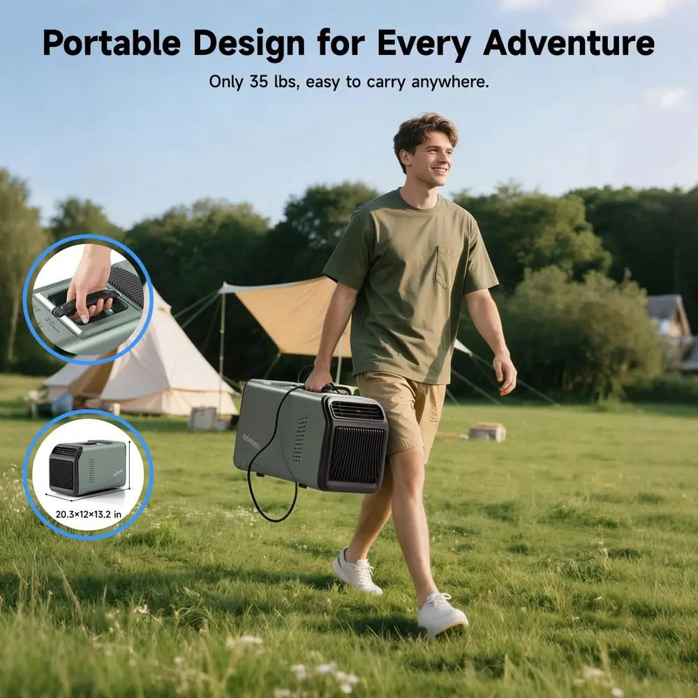 Camping AC Unit, 5100 BTU Portable Air Conditioner for Camping and Tents, 110V Quiet 4in1 Outdoor Tent AC Cooling System with F