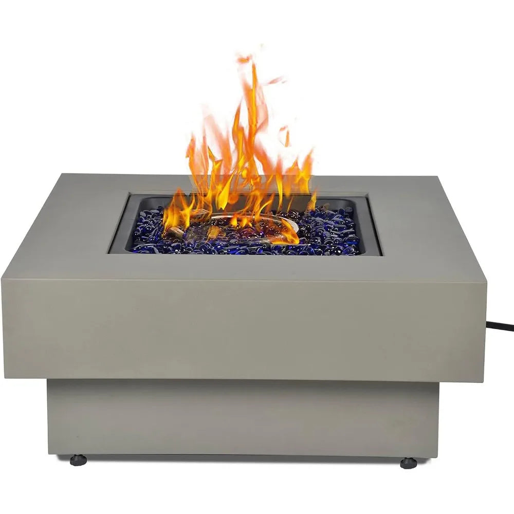 Outdoor Gas Fire Pit Table For Patio With Lid Cover