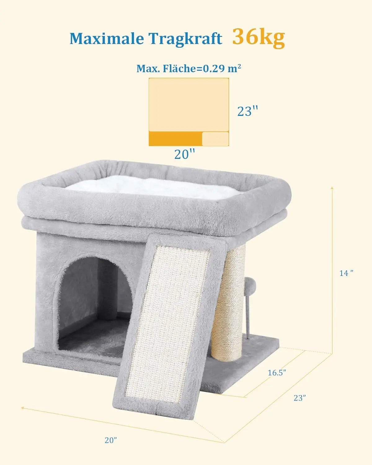Aechonow Palatial Cat Tree Tower With Large Perch And Bed