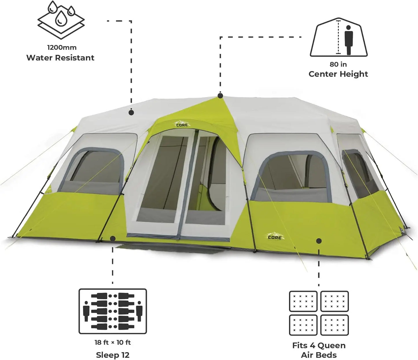 Core Instant Cabin Tents For Family Outdoor Camping