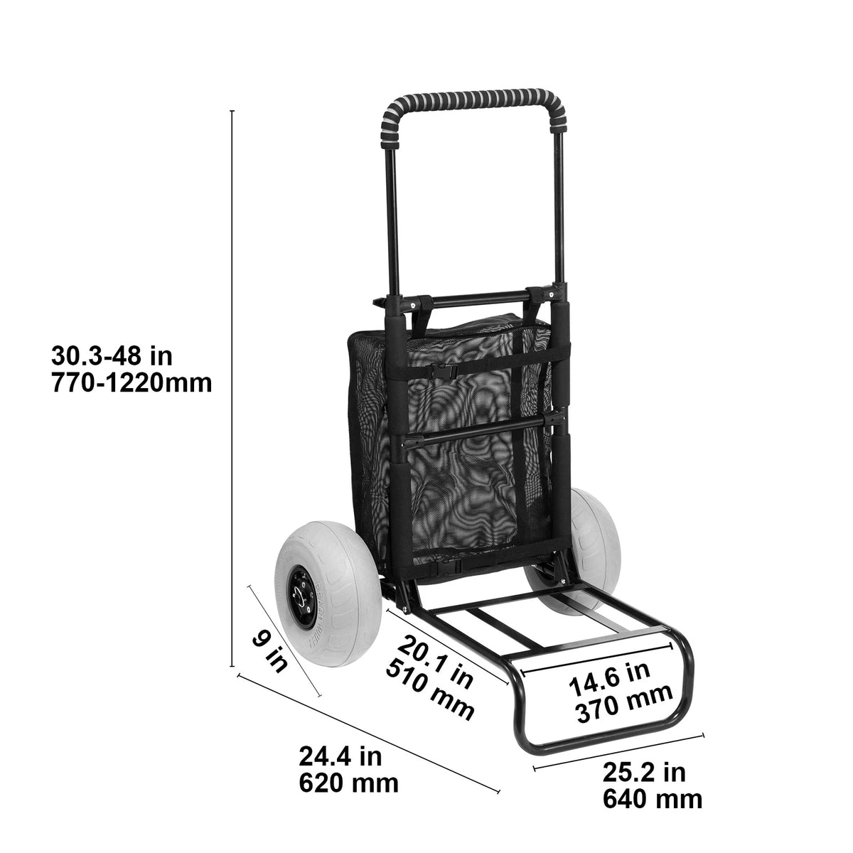 SucceBuy Beach Dolly With Big Wheels and Cargo Deck