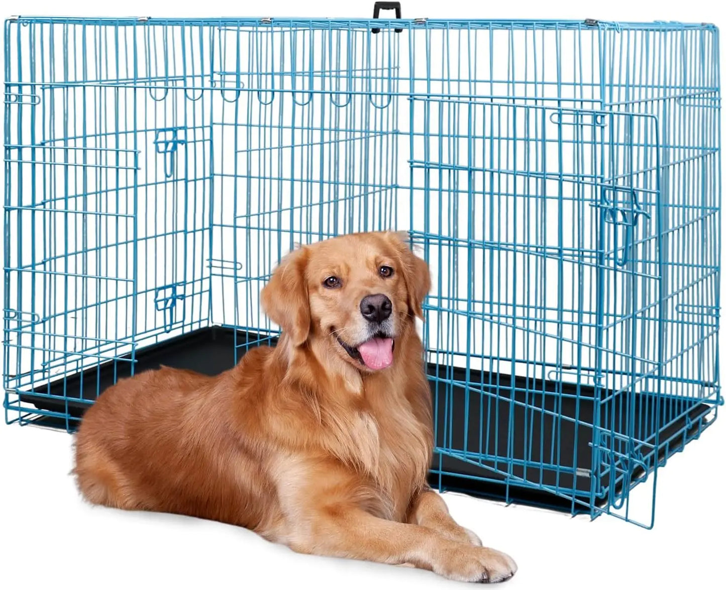 BestPet Foldable Dog Crate With Double Doors