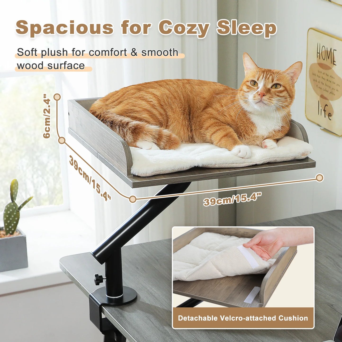 PAWZ Road Cat Desk Bed With 360 Degree Rotatable Stand For Indoor Cats